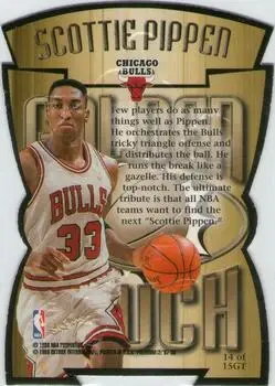 1997-98 SkyBox Premium - Golden Touch #14GT - Scottie Pippen - Chicago Bulls - Back