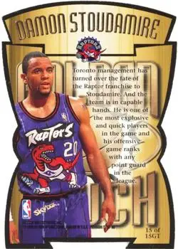 1997-98 SkyBox Premium - Golden Touch #15GT - Damon Stoudamire - Toronto Raptors - Back