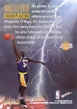 1997-98 SkyBox Premium - Thunder & Lightning #3 TL - Shaquille O'Neal - Los Angeles Lakers - Back