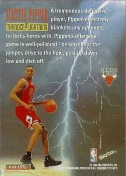 1997-98 SkyBox Premium - Thunder & Lightning #4 TL - Scottie Pippen - Chicago Bulls - Back