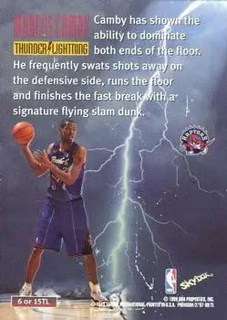 1997-98 SkyBox Premium - Thunder & Lightning #6 TL - Marcus Camby - New York Knicks - Back