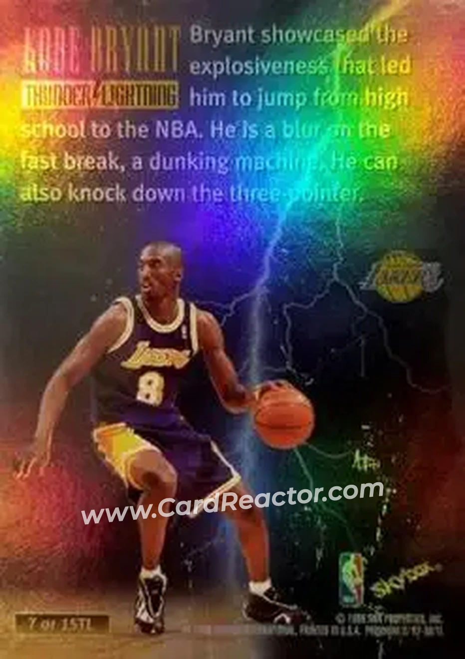 Back of Kobe Bryant