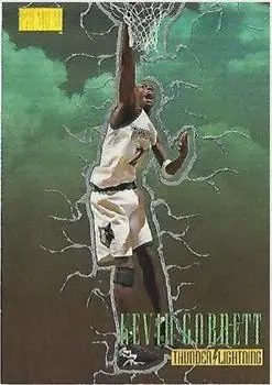 1997-98 SkyBox Premium - Thunder & Lightning #8 TL - Kevin Garnett - Minnesota Timberwolves - Front 1997-98 SkyBox Premium - Thunder & Lightning #8 TL - Kevin Garnett - Minnesota Timberwolves - Front