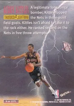 1997-98 SkyBox Premium - Thunder & Lightning #9 TL - Kerry Kittles - New Jersey Nets - Back