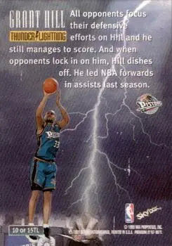 1997-98 SkyBox Premium - Thunder & Lightning #10 TL - Grant Hill - Detroit Pistons - Back