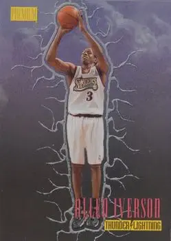 1997-98 SkyBox Premium - Thunder & Lightning #15 TL - Allen Iverson - Philadelphia 76ers - Front 1997-98 SkyBox Premium - Thunder & Lightning #15 TL - Allen Iverson - Philadelphia 76ers - Front