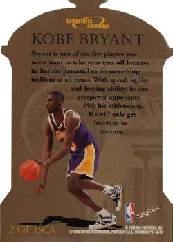 1997-98 SkyBox Premium - Competitive Advantage #2CA - Kobe Bryant - Los Angeles Lakers - Back