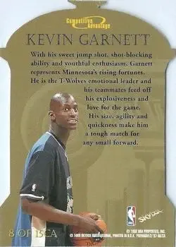 1997-98 SkyBox Premium - Competitive Advantage #8CA - Kevin Garnett - Minnesota Timberwolves - Back
