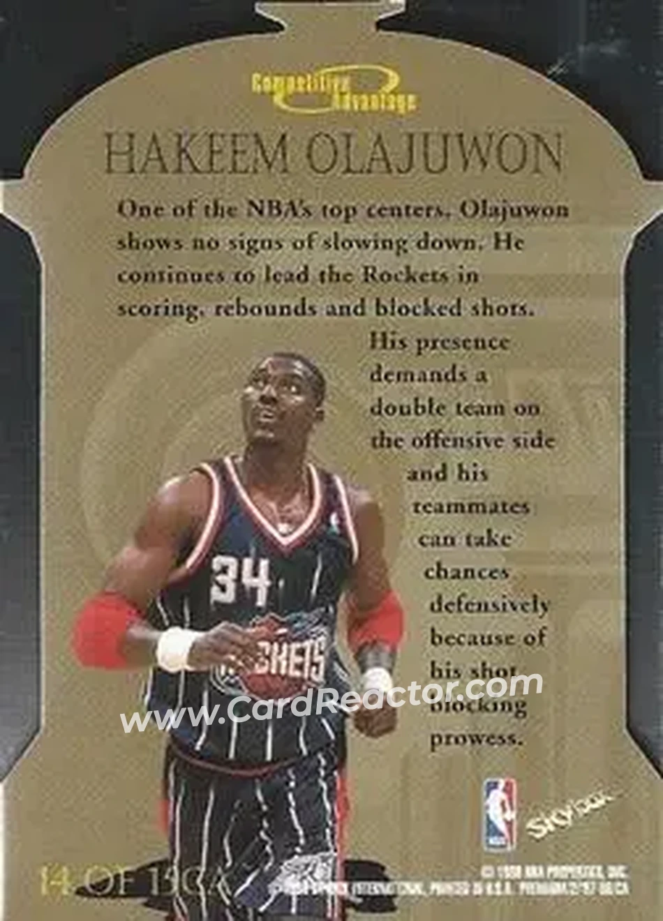 Back of Hakeem Olajuwon