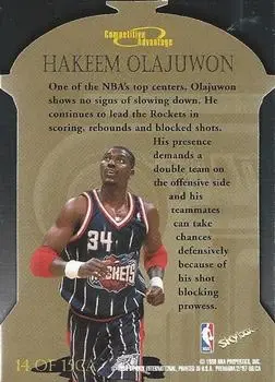 1997-98 SkyBox Premium - Competitive Advantage #14CA - Hakeem Olajuwon - Houston Rockets - Back