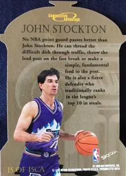 1997-98 SkyBox Premium - Competitive Advantage #15CA - John Stockton - Utah Jazz - Back