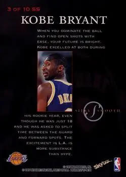 1997-98 SkyBox Premium - Silky Smooth #3 SS - Kobe Bryant - Los Angeles Lakers - Back