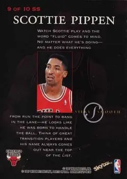 1997-98 SkyBox Premium - Silky Smooth #9 SS - Scottie Pippen - Chicago Bulls - Back