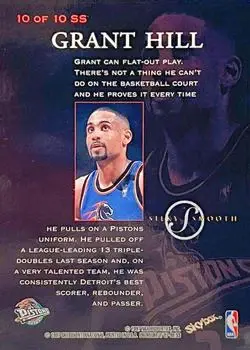 1997-98 SkyBox Premium - Silky Smooth #10 SS - Grant Hill - Detroit Pistons - Back