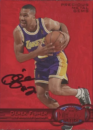 1997-98 Metal Universe - Precious Metal Gems Red #3 PMG - Derek Fisher - Los Angeles Lakers