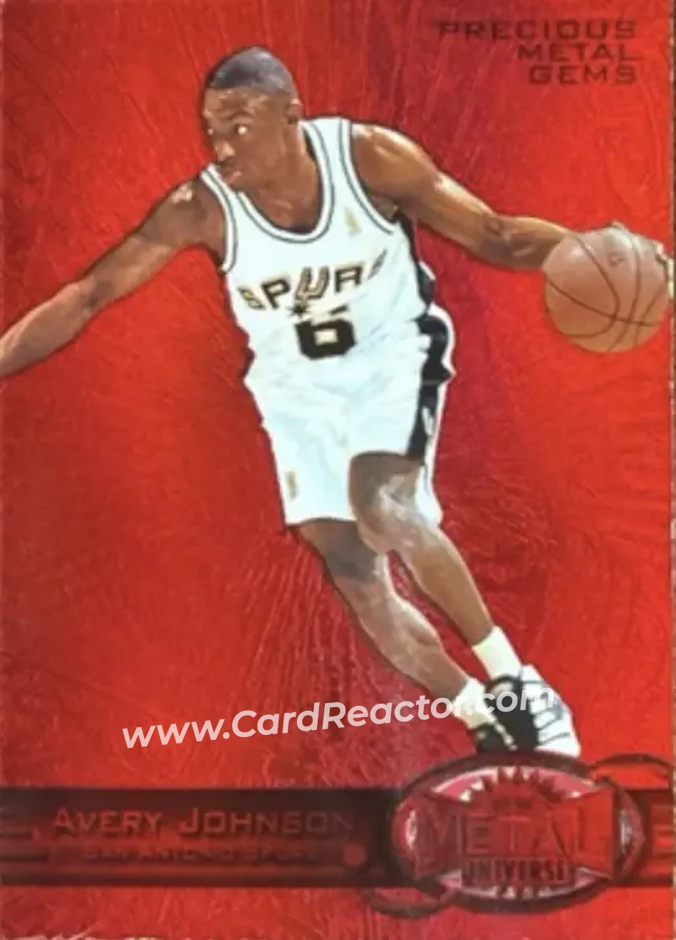 1997-98 Metal Universe - Precious Metal Gems Red #5 PMG - Avery Johnson - San Antonio Spurs - Front