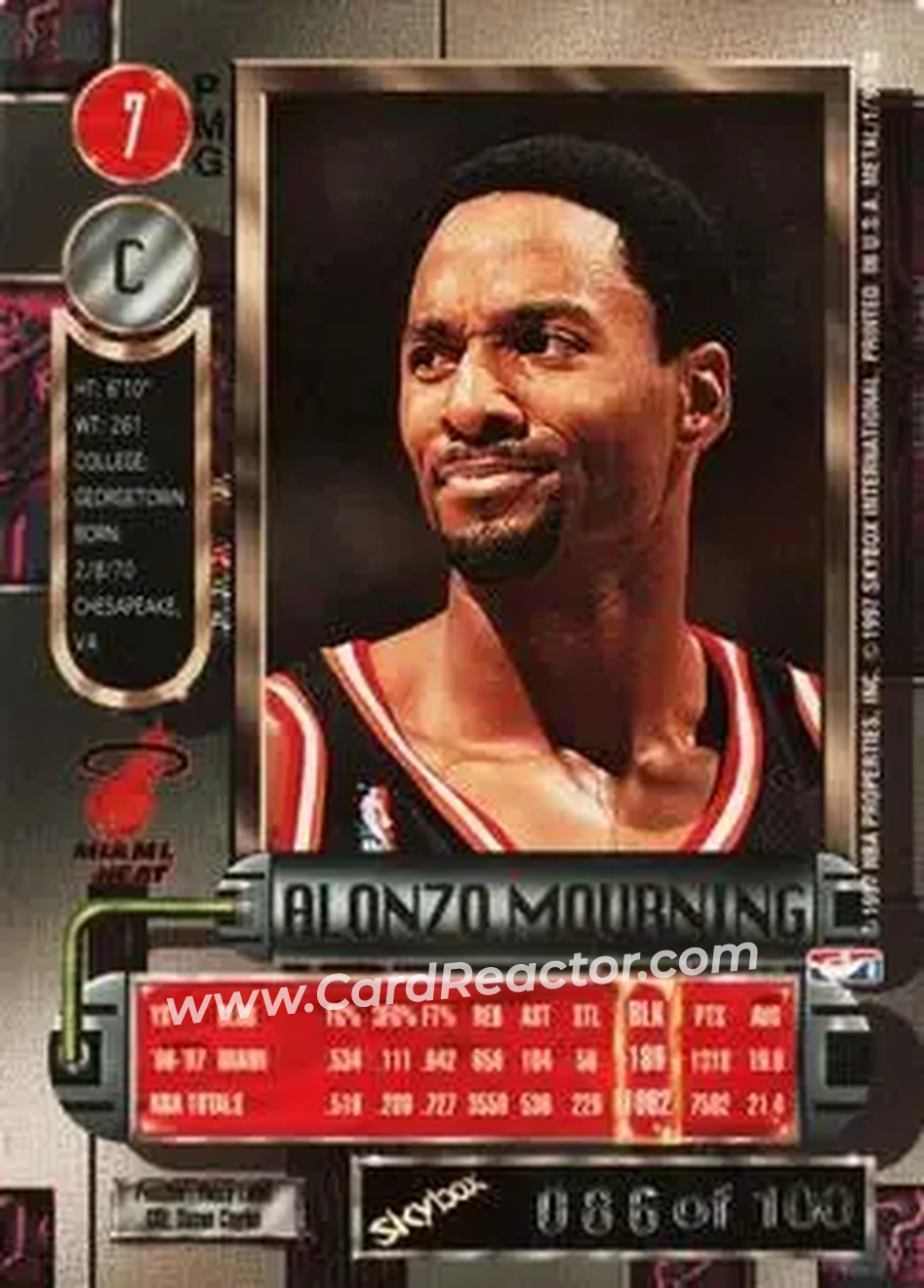 Back of Alonzo Mourning