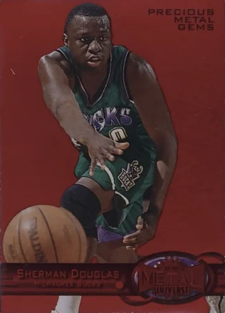 1997-98 Metal Universe - Precious Metal Gems Red #14 PMG - Sherman Douglas - Milwaukee Bucks