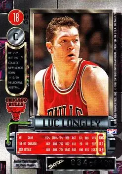 1997-98 Metal Universe - Precious Metal Gems Red #18 PMG - Luc Longley - Chicago Bulls - Back