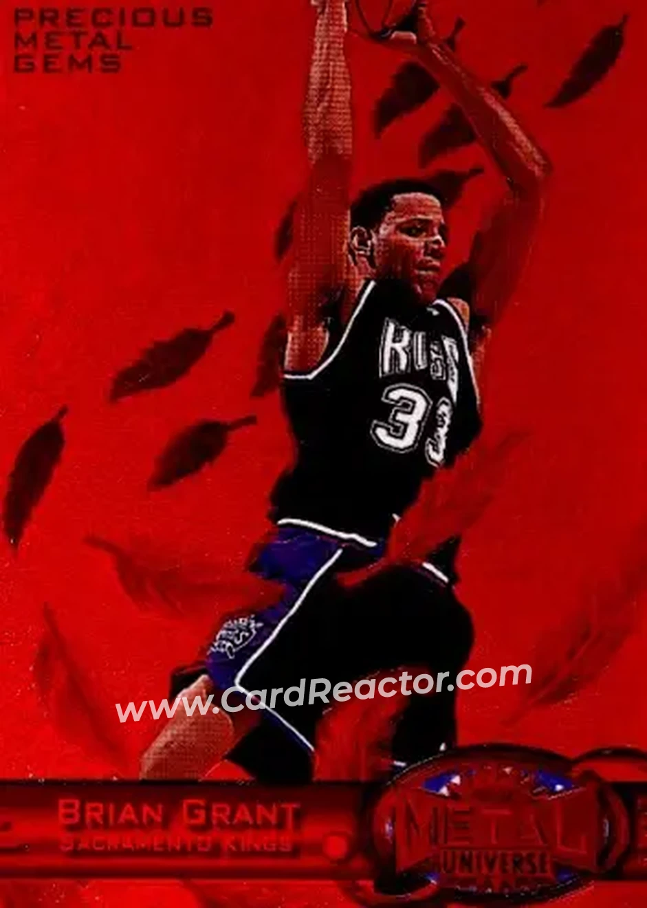 1997-98 Metal Universe - Precious Metal Gems Red #19 PMG - Brian Grant - Sacramento Kings - Front