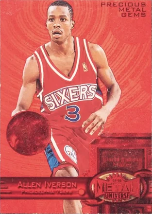 1997-98 Metal Universe - Precious Metal Gems Red #20 PMG - Allen Iverson - Philadelphia 76ers