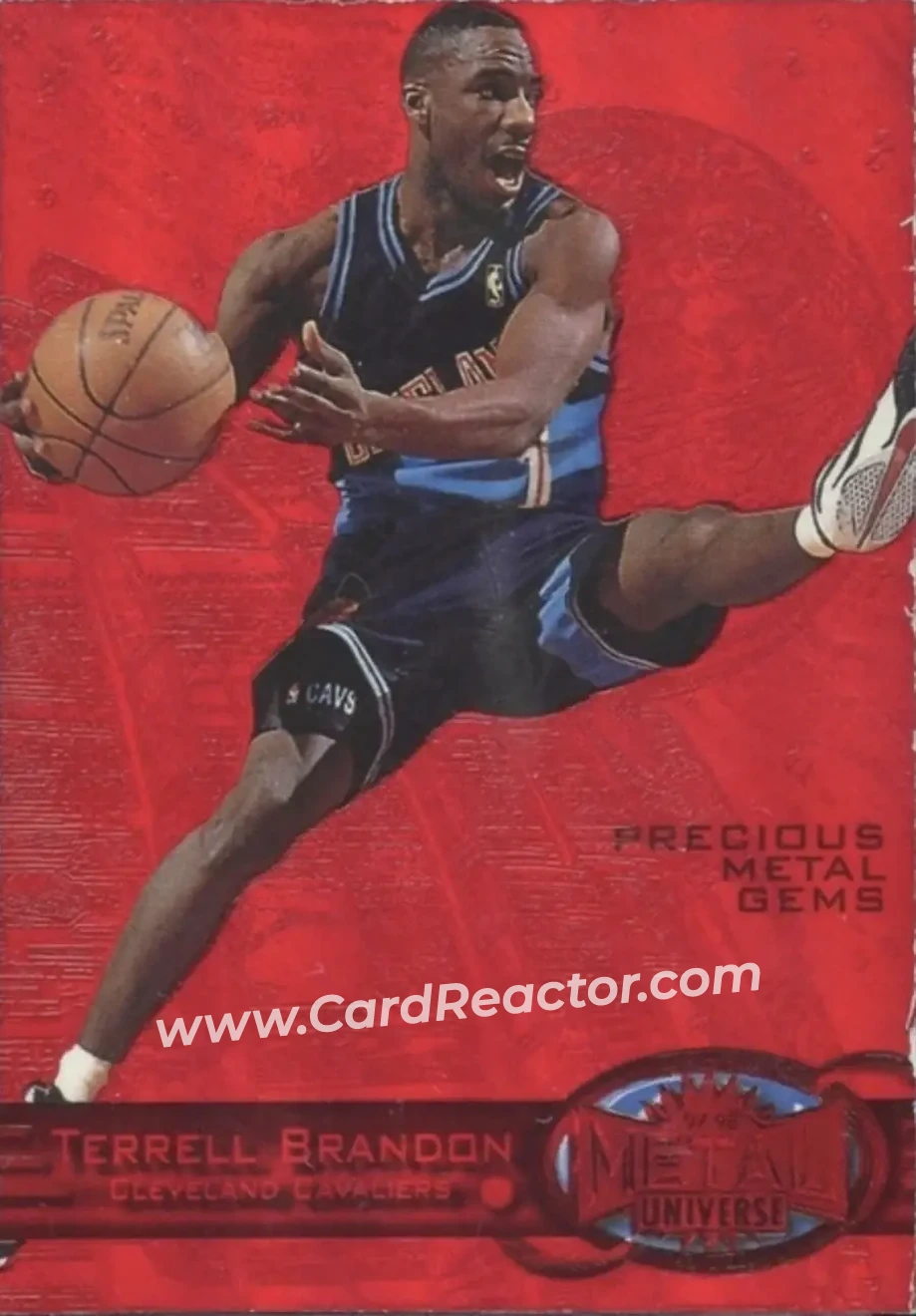 1997-98 Metal Universe - Precious Metal Gems Red #25 PMG - Terrell Brandon - Cleveland Cavaliers - Front