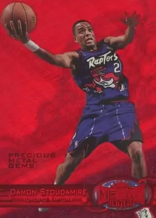 1997-98 Metal Universe - Precious Metal Gems Red #28 PMG - Damon Stoudamire - Toronto Raptors