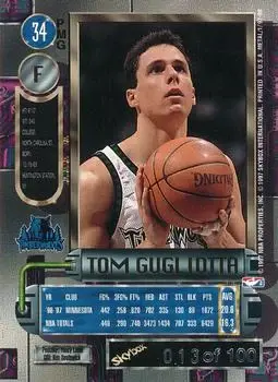 1997-98 Metal Universe - Precious Metal Gems Red #34 PMG - Tom Gugliotta - Minnesota Timberwolves - Back