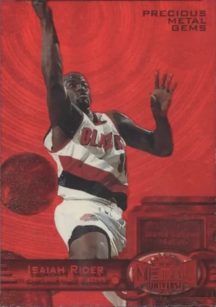1997-98 Metal Universe - Precious Metal Gems Red #36 PMG - Isaiah Rider - Portland Trail Blazers 1997-98 Metal Universe - Precious Metal Gems Red #36 PMG - Isaiah Rider - Portland Trail Blazers