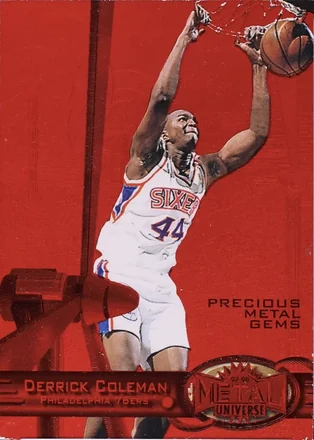 1997-98 Metal Universe - Precious Metal Gems Red #38 PMG - Derrick Coleman - Philadelphia 76ers