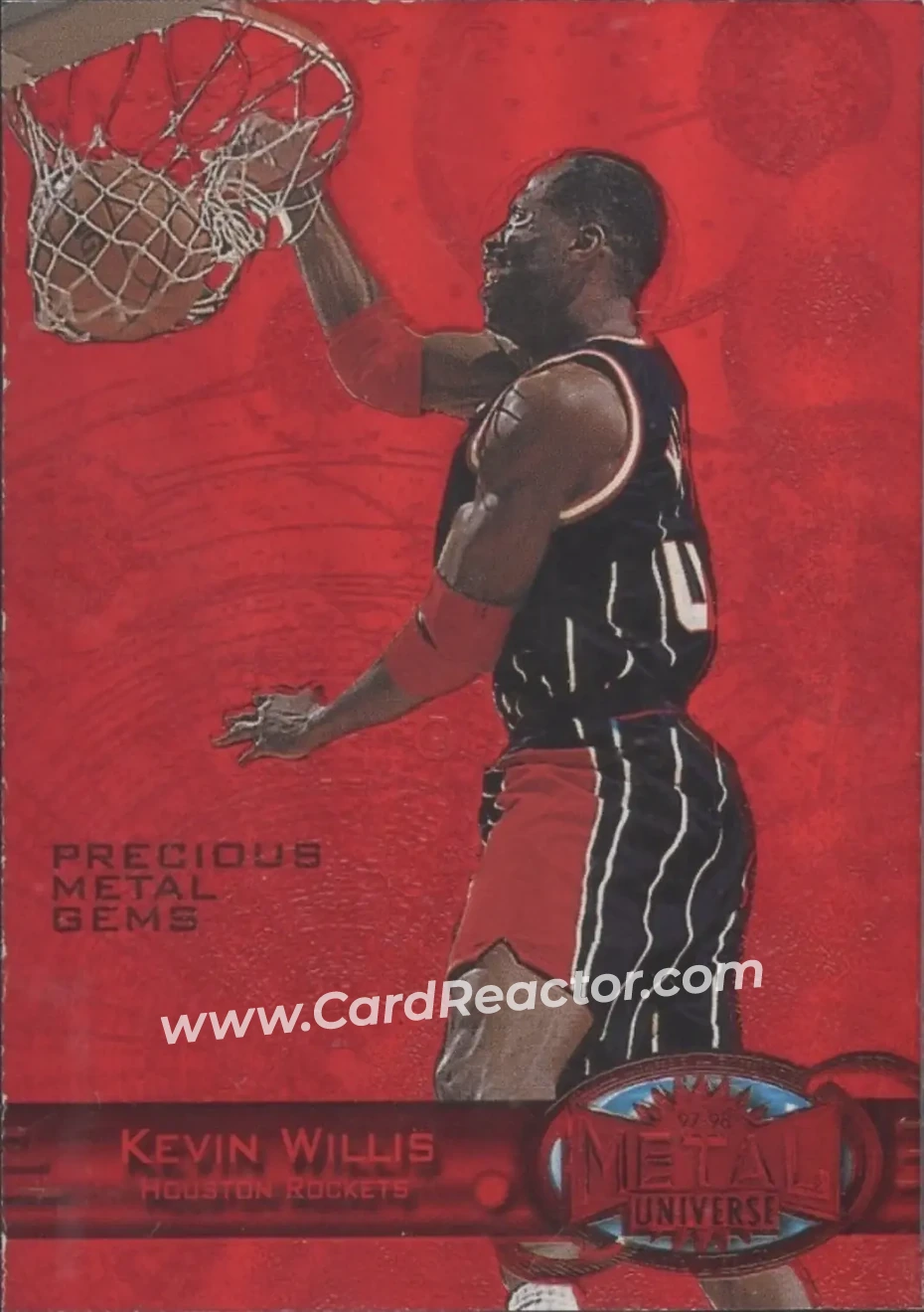 1997-98 Metal Universe - Precious Metal Gems Red #39 PMG - Kevin Willis - Houston Rockets - Front