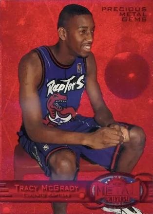 1997-98 Metal Universe - Precious Metal Gems Red #42 PMG - Tracy McGrady - Toronto Raptors
