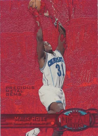 1997-98 Metal Universe - Precious Metal Gems Red #44 PMG - Malik Rose - Charlotte Hornets