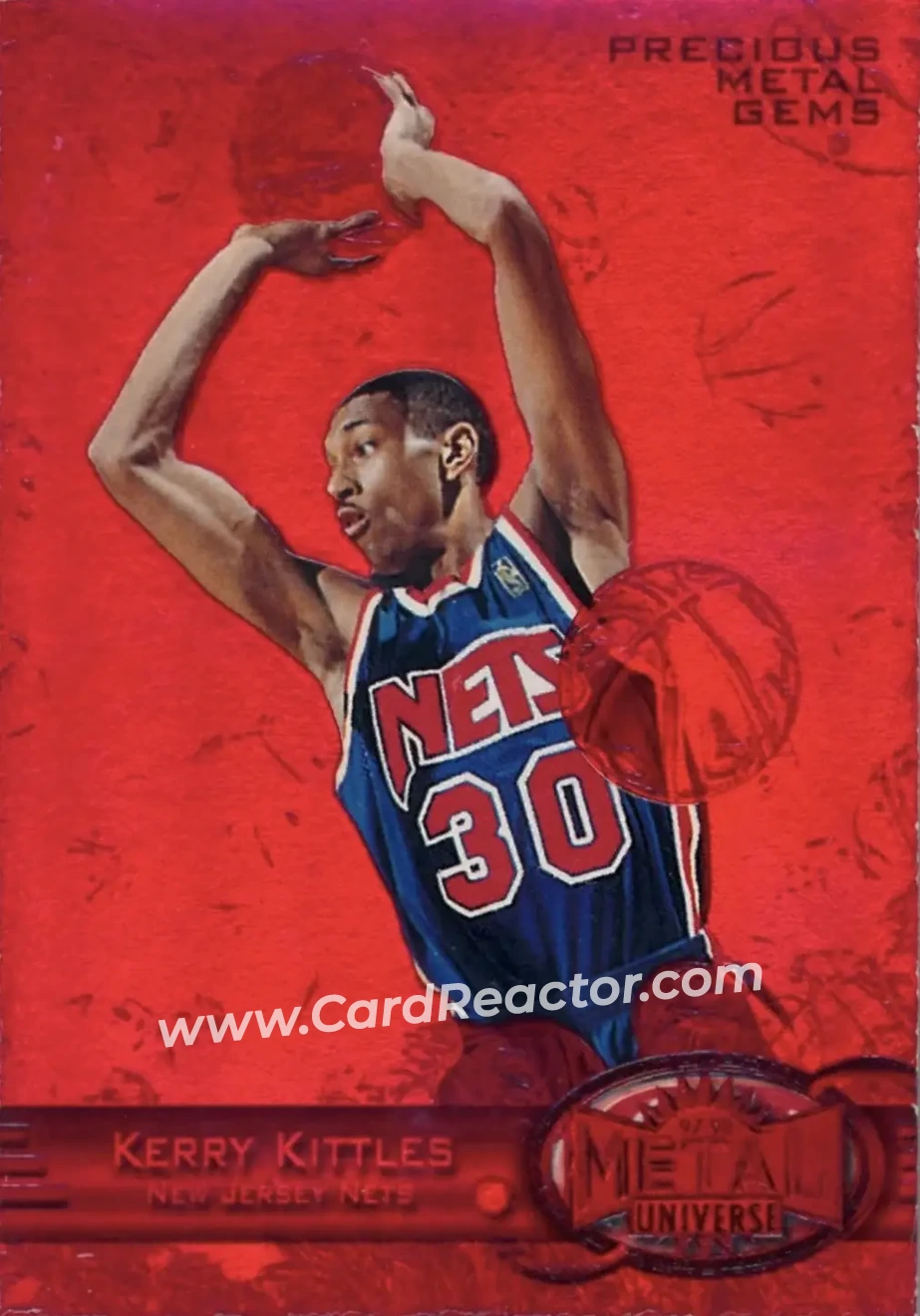 1997-98 Metal Universe - Precious Metal Gems Red #47 PMG - Kerry Kittles - New Jersey Nets - Front