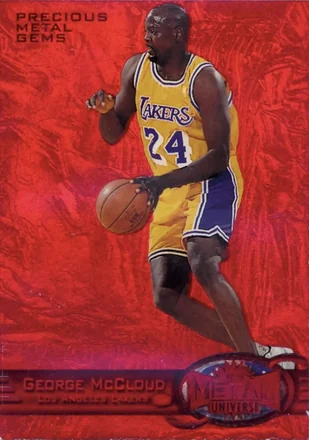 1997-98 Metal Universe - Precious Metal Gems Red #51 PMG - George McCloud - Los Angeles Lakers