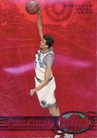 1997-98 Metal Universe - Precious Metal Gems Red #53 PMG - Shawn Bradley - Dallas Mavericks
