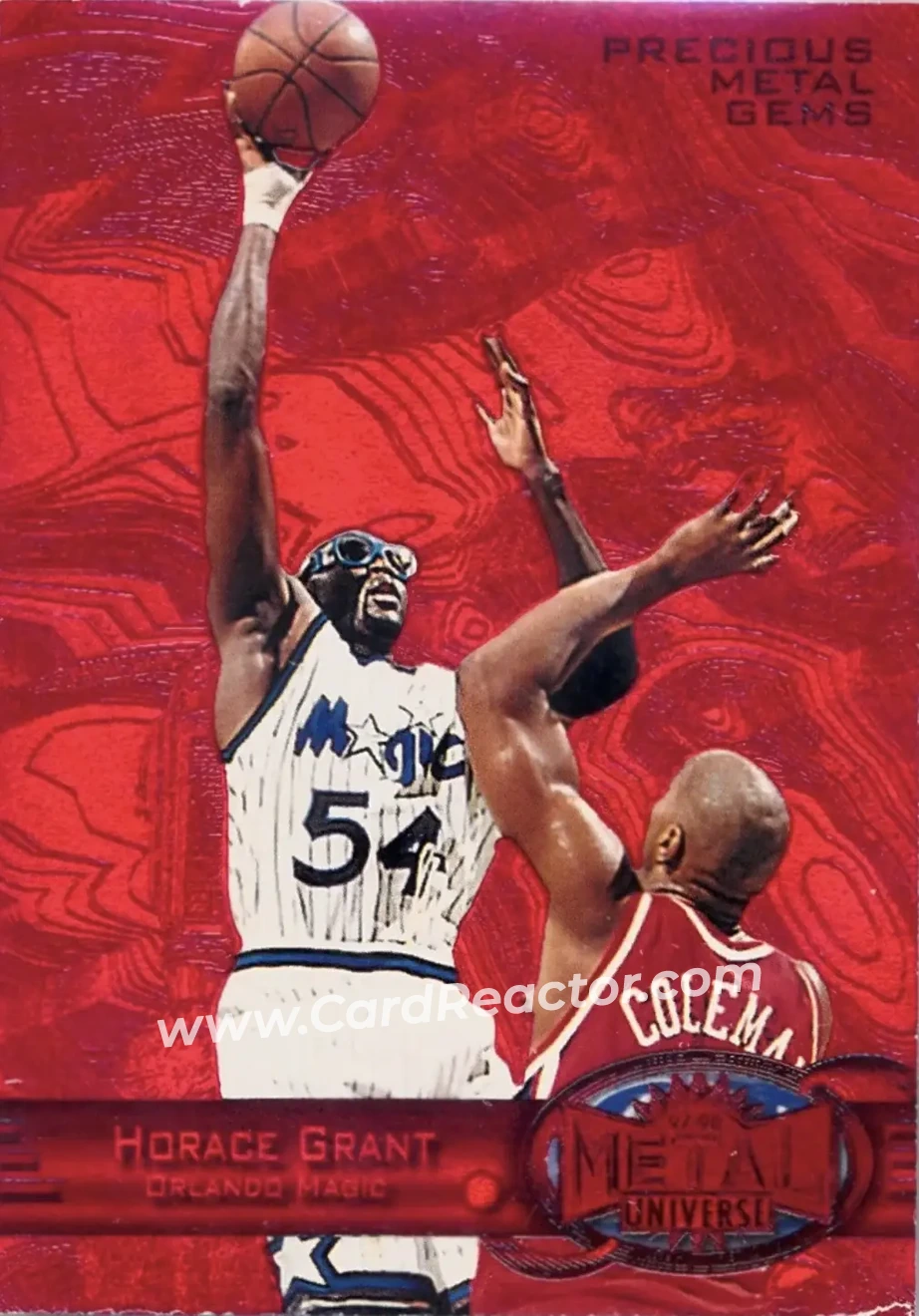 1997-98 Metal Universe - Precious Metal Gems Red #57 PMG - Horace Grant - Orlando Magic - Front