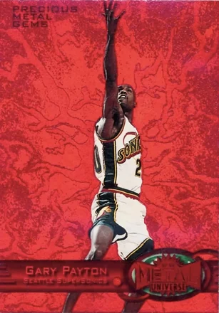 1997-98 Metal Universe - Precious Metal Gems Red #63 PMG - Gary Payton - Seattle SuperSonics