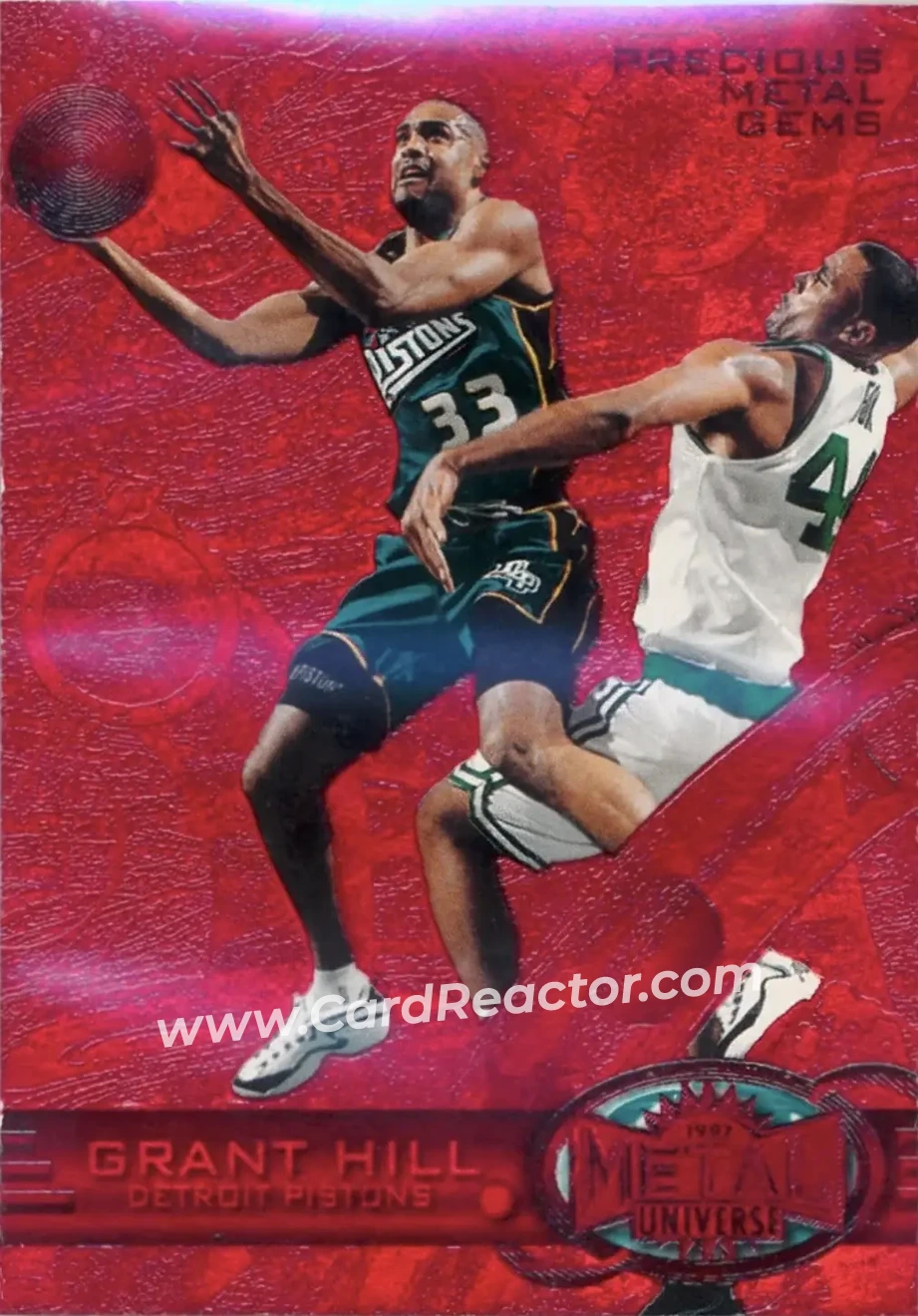 1997-98 Metal Universe - Precious Metal Gems Red #64 PMG - Grant Hill - Detroit Pistons - Front