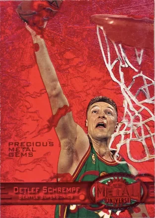 1997-98 Metal Universe - Precious Metal Gems Red #65 PMG - Detlef Schrempf - Seattle SuperSonics