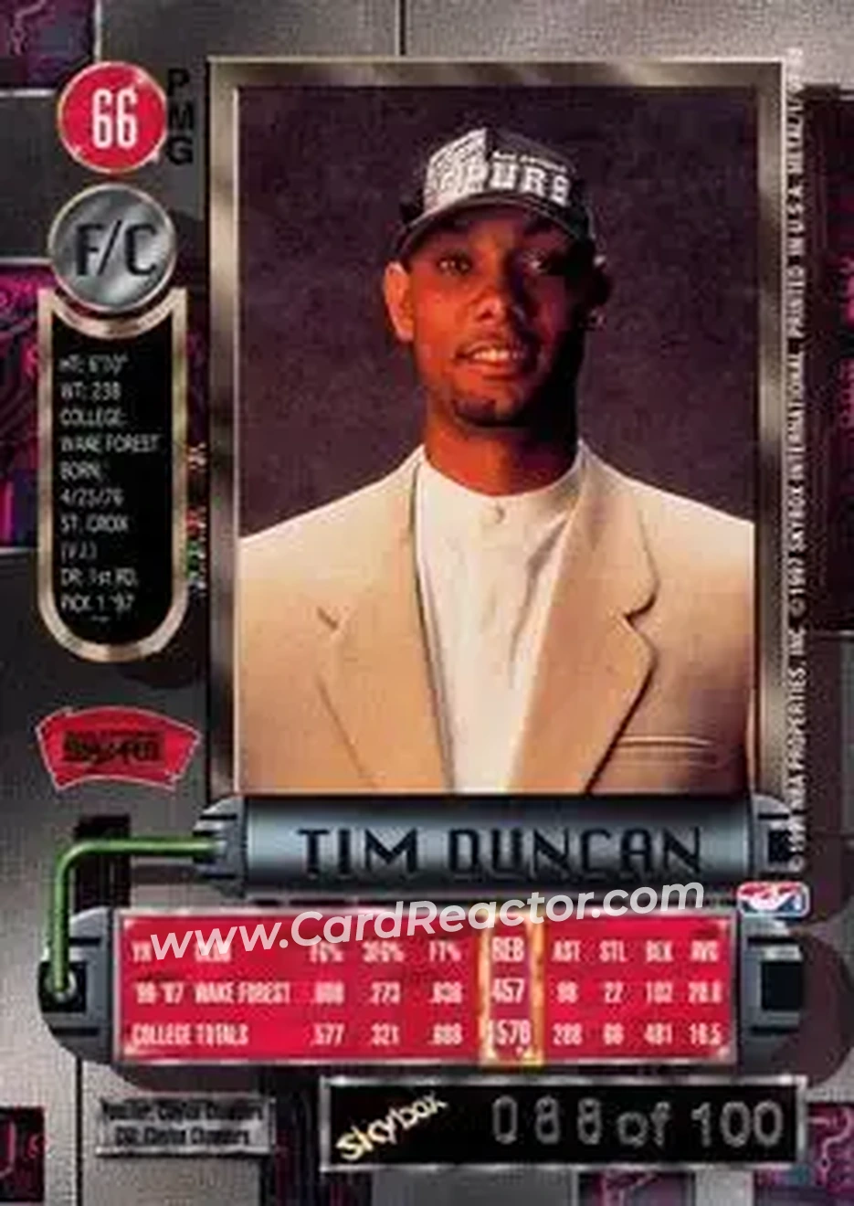 Back of Tim Duncan