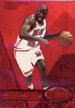 1997-98 Metal Universe - Precious Metal Gems Red #68 PMG - Voshon Lenard - Miami Heat 1997-98 Metal Universe - Precious Metal Gems Red #68 PMG - Voshon Lenard - Miami Heat