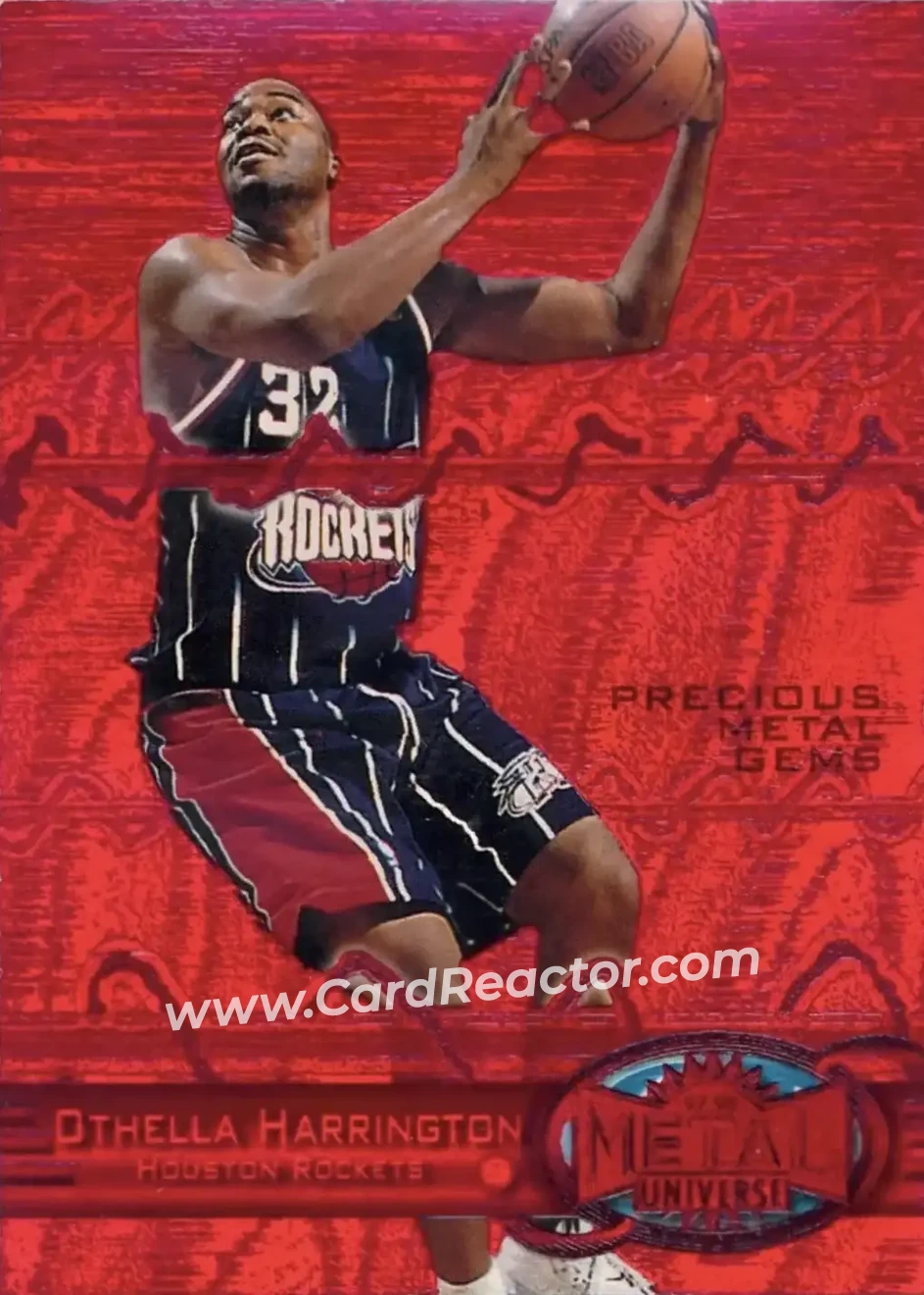 1997-98 Metal Universe - Precious Metal Gems Red #69 PMG - Othella Harrington - Houston Rockets - Front