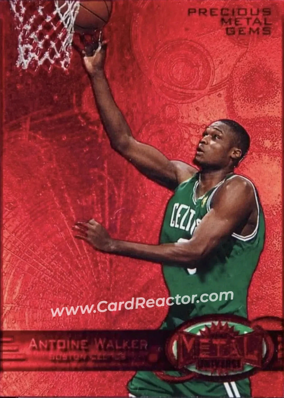 1997-98 Metal Universe - Precious Metal Gems Red #72 PMG - Antoine Walker - Boston Celtics - Front