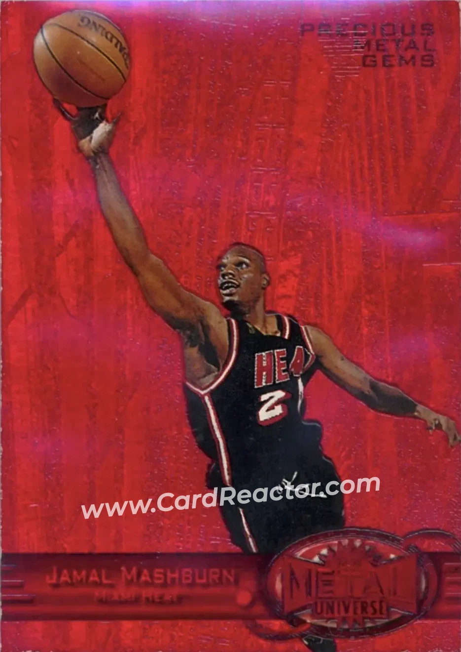 1997-98 Metal Universe - Precious Metal Gems Red #73 PMG - Jamal Mashburn - Miami Heat - Front