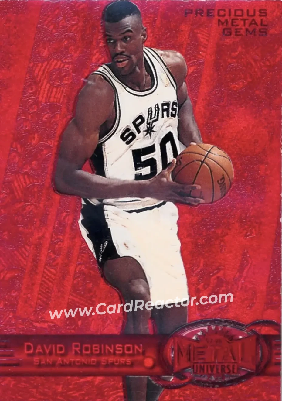 1997-98 Metal Universe - Precious Metal Gems Red #78 PMG - David Robinson - San Antonio Spurs - Front