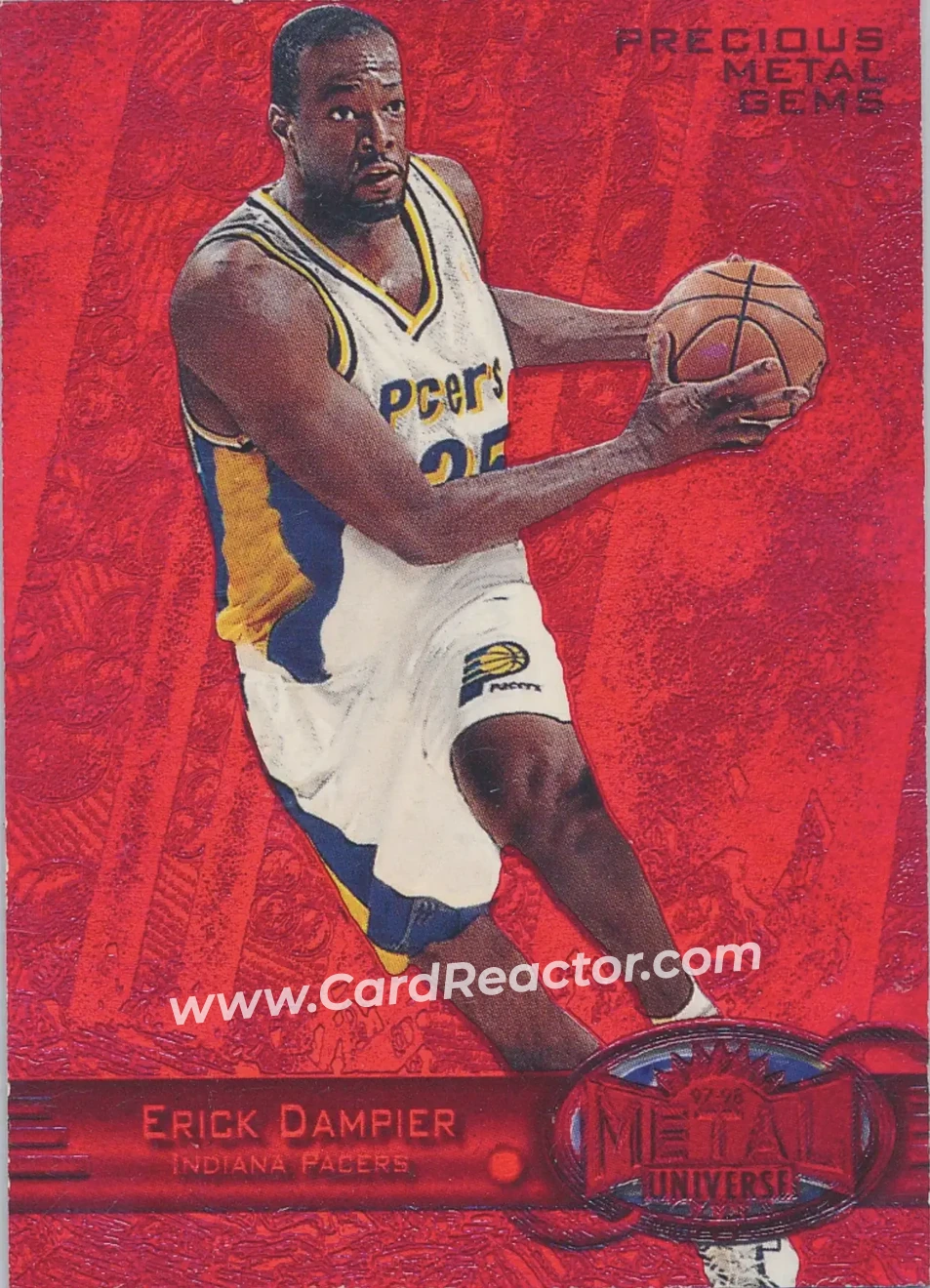 1997-98 Metal Universe - Precious Metal Gems Red #79 PMG - Erick Dampier - Indiana Pacers - Front