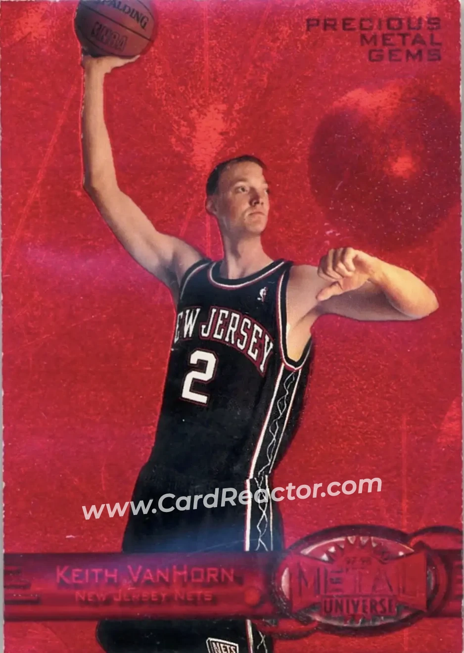 1997-98 Metal Universe - Precious Metal Gems Red #80 PMG - Keith Van Horn - New Jersey Nets - Front