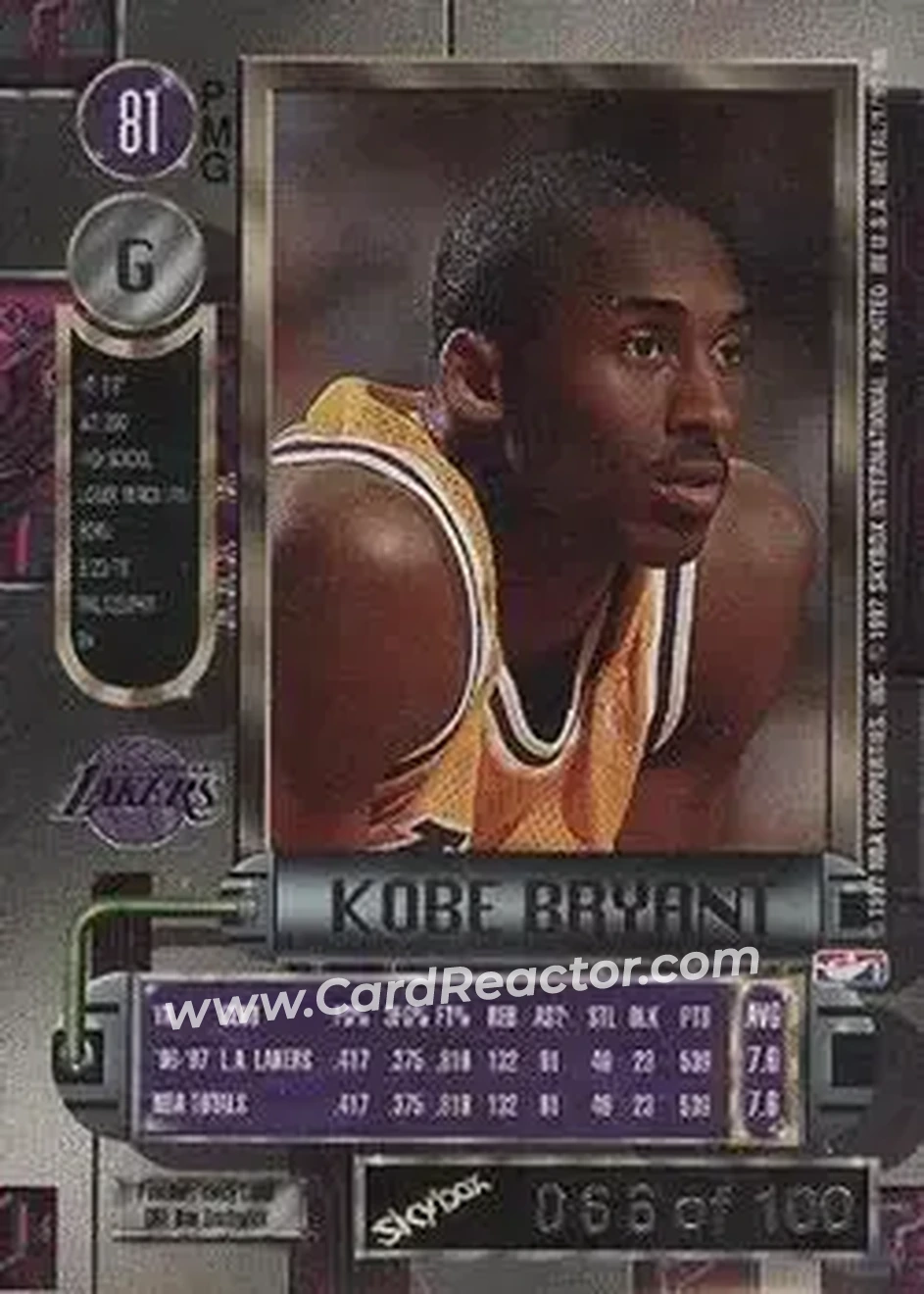 Back of Kobe Bryant