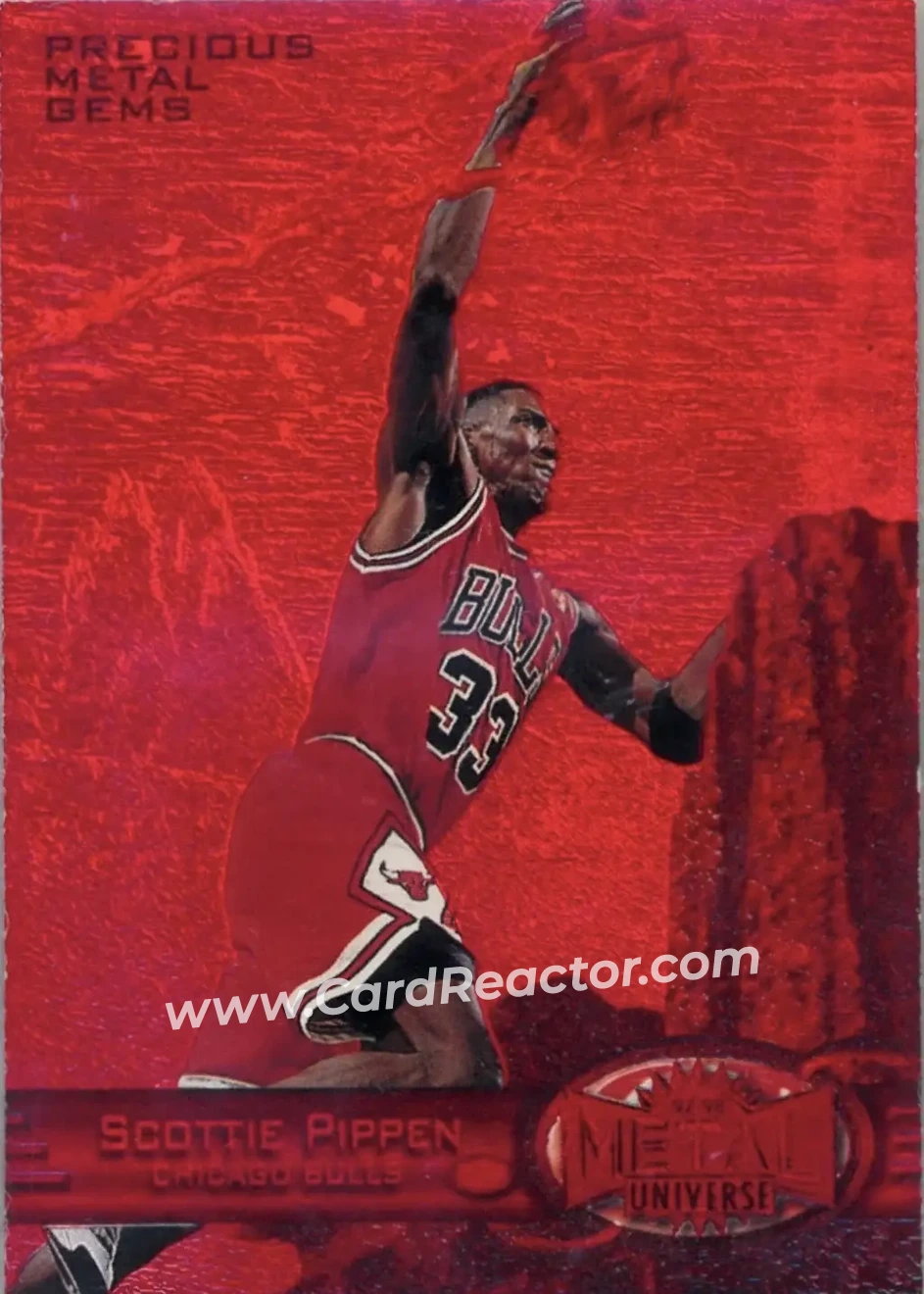1997-98 Metal Universe - Precious Metal Gems Red #83 PMG - Scottie Pippen - Chicago Bulls - Front